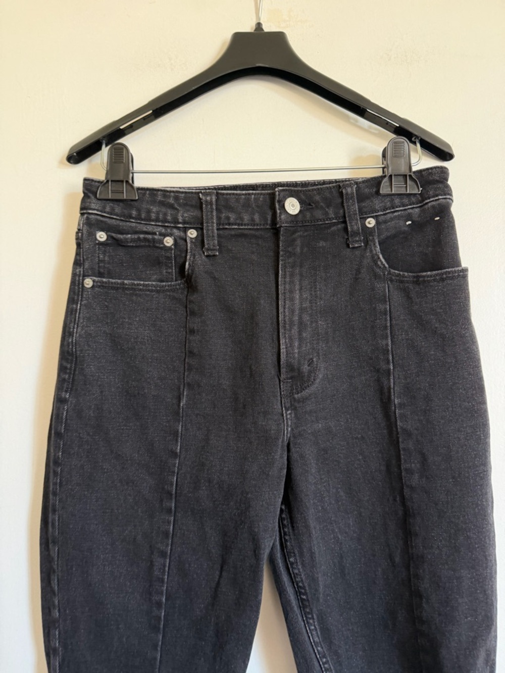 Abercrombie & Fitch Black ‘The Skinny High Rise’ Curve Love Denim Split Hem Jean - Picture 5 of 7
